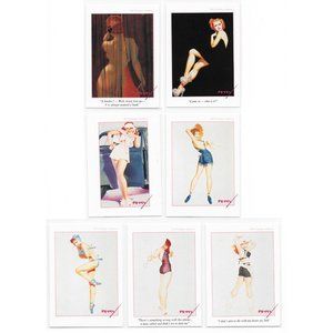 (7) 1994 George Petty Pin-Up Girls Red Head Trading Card Lot Beauty Art